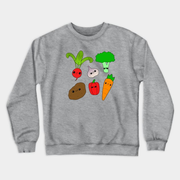 Chibi Veggies Crewneck Sweatshirt by sambeawesome